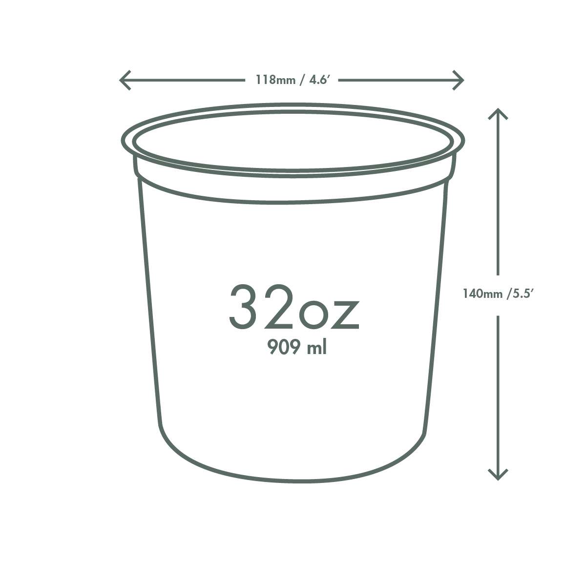 Dimensions_CF-DC-32 32oz PLA round deli container
