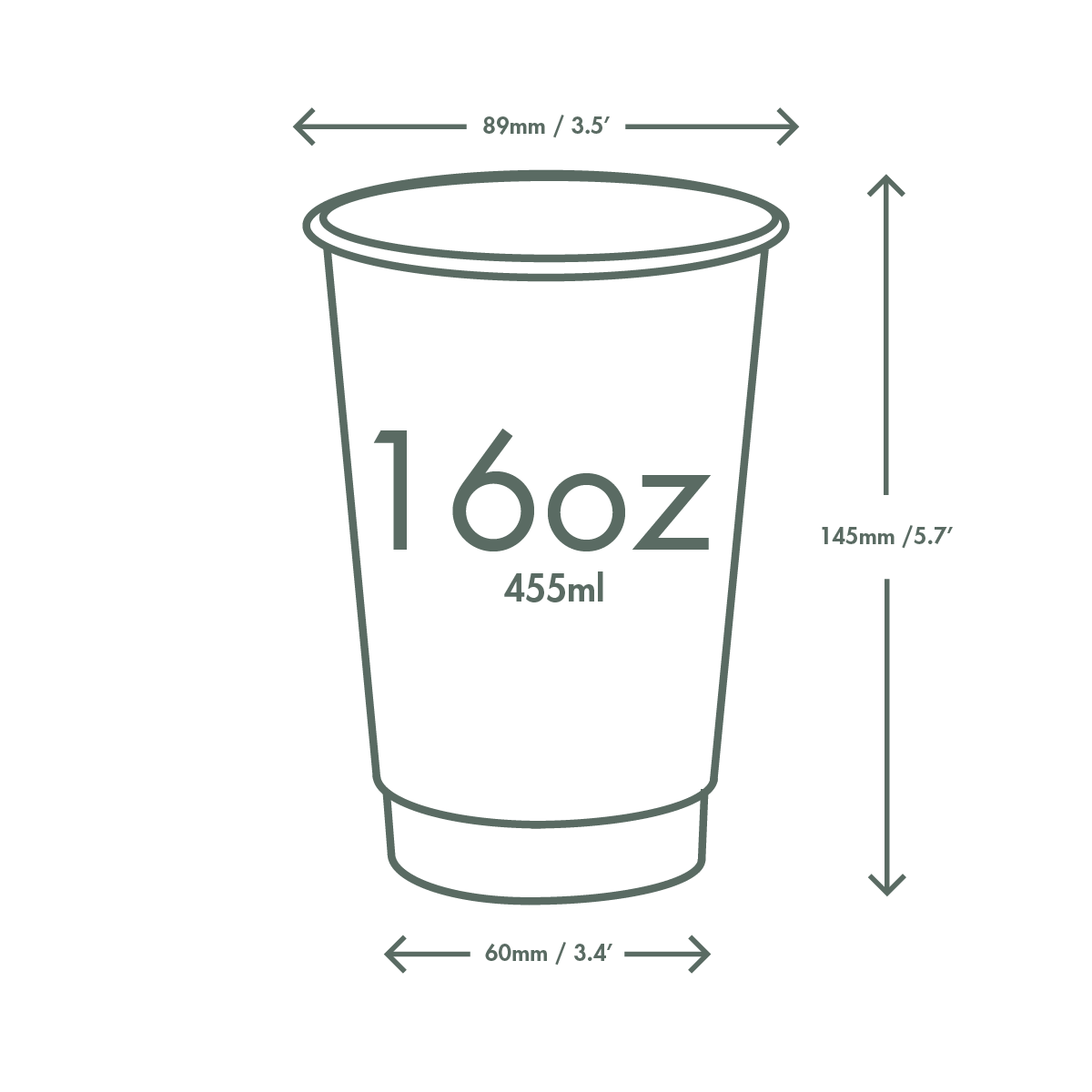 Dimensions_VDW-16 16oz Double Wall hot cup