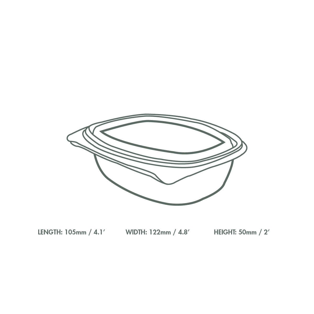Dimensions_VHD-08 8oz PLA hinged deli container