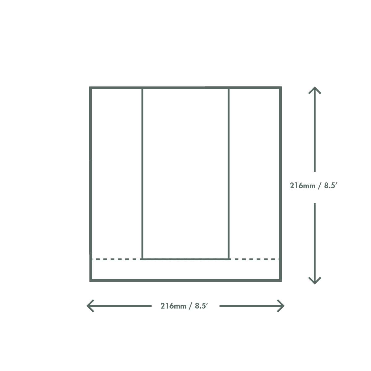 Dimensions_VNWB8.5 kraft NatureFlex window bag