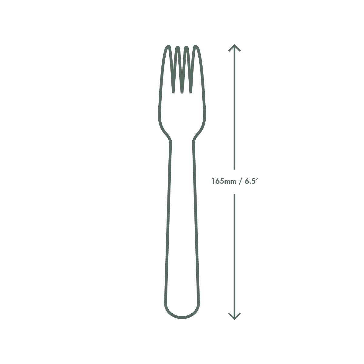 Dimensions_VT-FK6 6.5in compostable wooden fork
