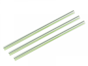 Jumbissimo green stripe clear 10mm PLA straw, 8.25in