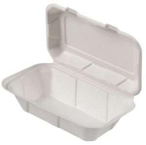 9 x 6in hoagie clamshell white